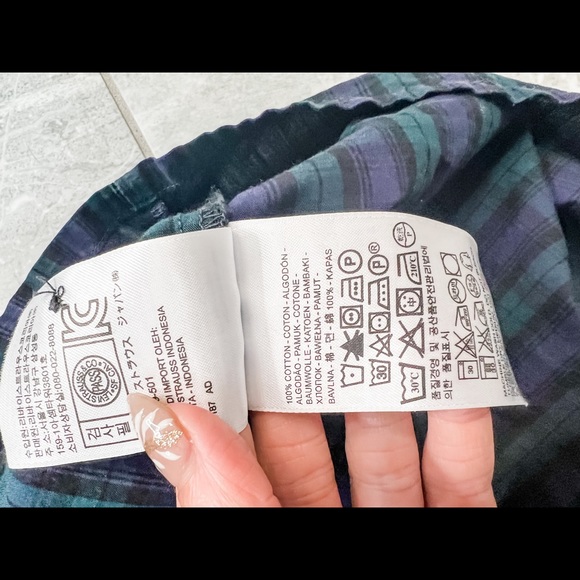 Levi’s Classic Blue Green Plaid Shirt Dress Size Large - Picture 11 of 11